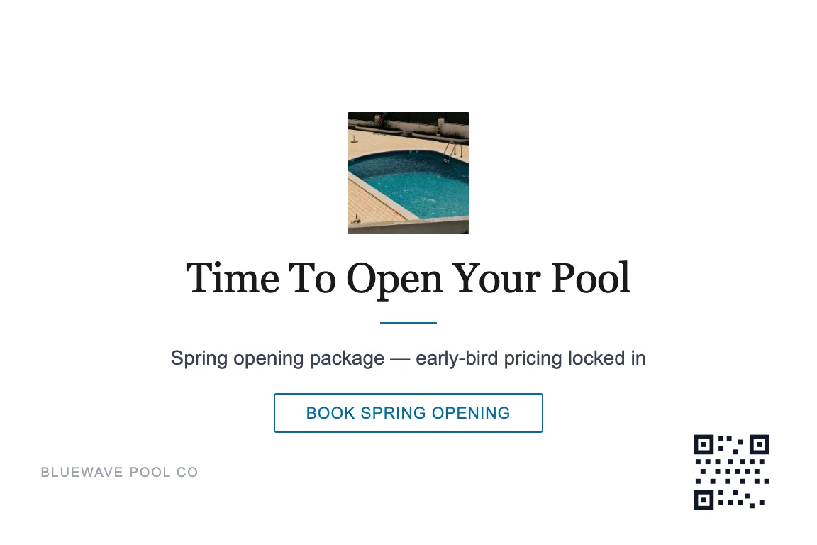 Minimal pool service pros postcard design