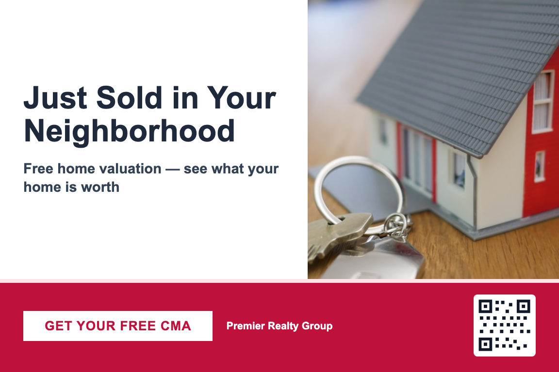 Bold real estate just sold postcard design