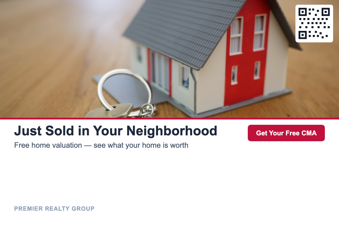Photo-led real estate just sold postcard design