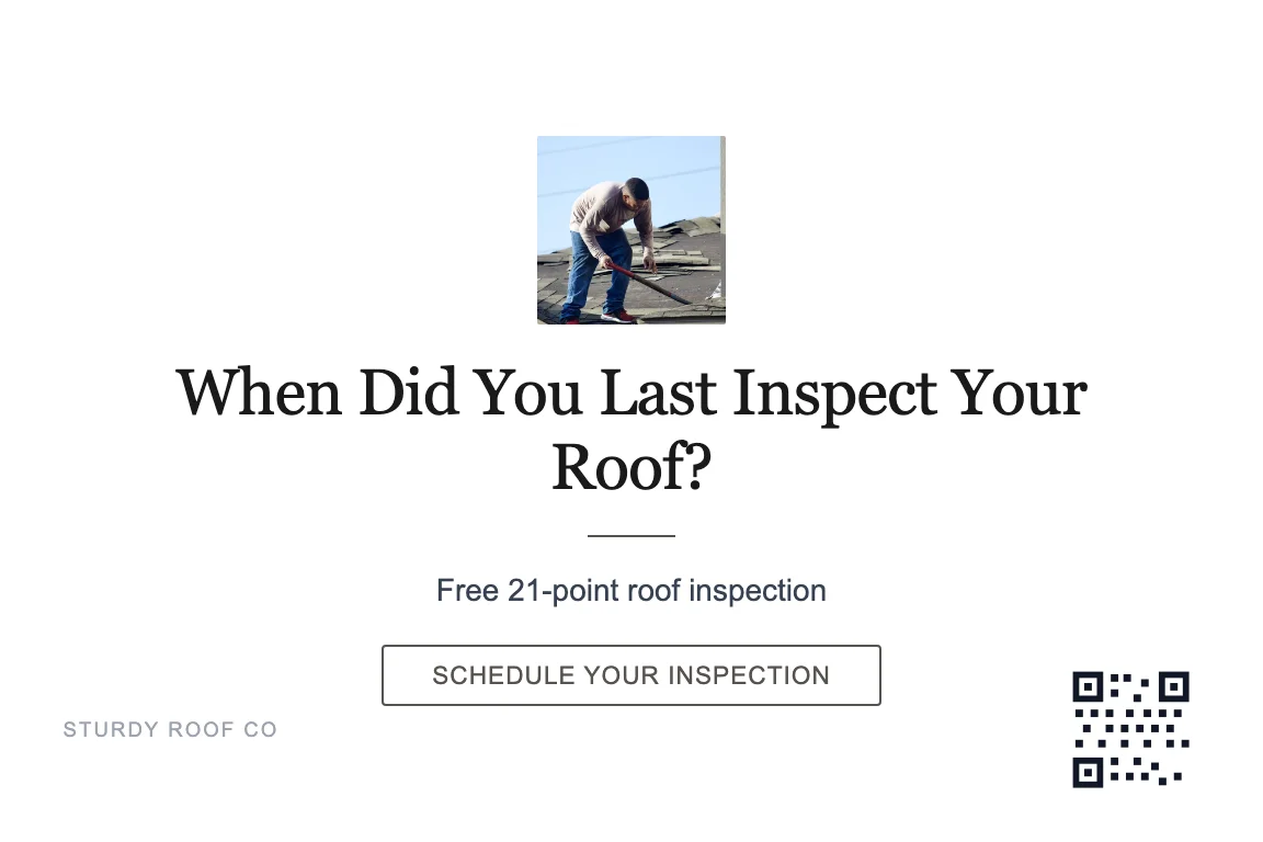 Minimal roofing contractor inspection campaign postcard design