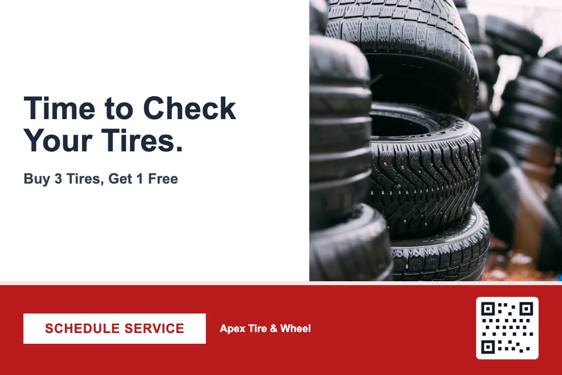 Tire & Wheel Shops postcard campaign example