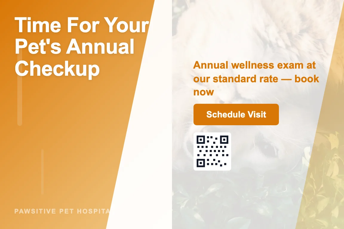 Veterinary annual wellness postcard example
