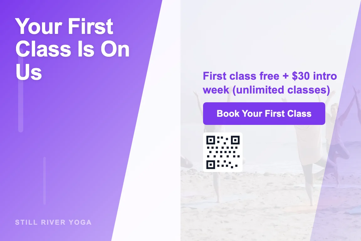 Gradient yoga studios postcard design